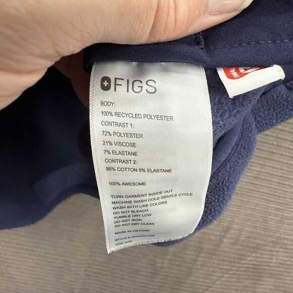 Figs Vest Women Medium Blue Polyester Medical Hospital Nursing Pockets. - Picture 9 of 9